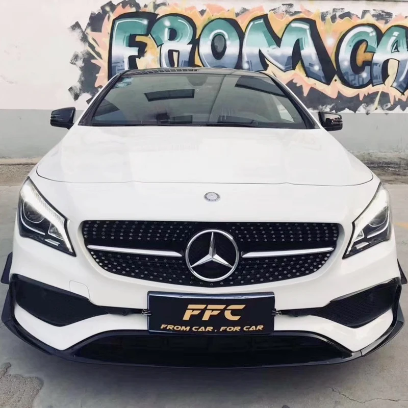 Для Mercedes Benz cla Class cl45 AMG спортивная версия- глянцевый черный передний бампер спойлер для губ разветвители Canards вентиляционные отверстия 8 шт