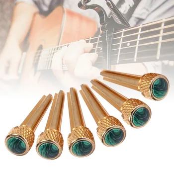 

Newest 6 Pcs Solid Brass Bridge Pins Abalone Dot Inlay for Acoustic Guitar Accessory Guitar Parts Guitar Accessories Guitar Body