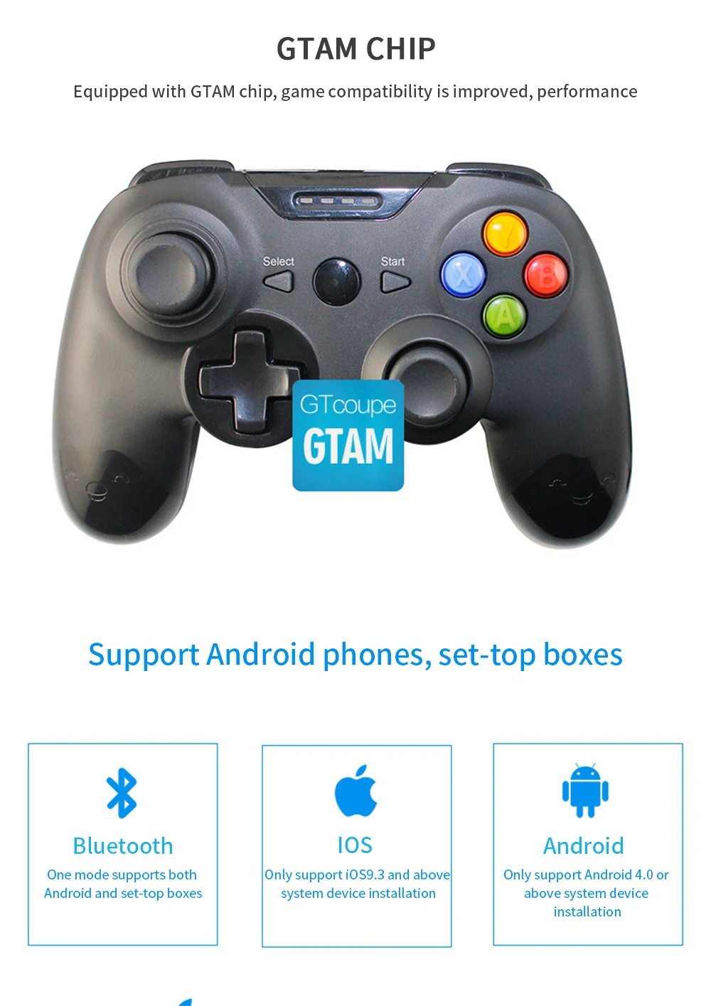 Беспроводной Android IOS геймпад беспроводной джойстик игровой контроллер Bluetooth BT4.0 джойстик для мобильного телефона/iPhone/tv Box Gaming