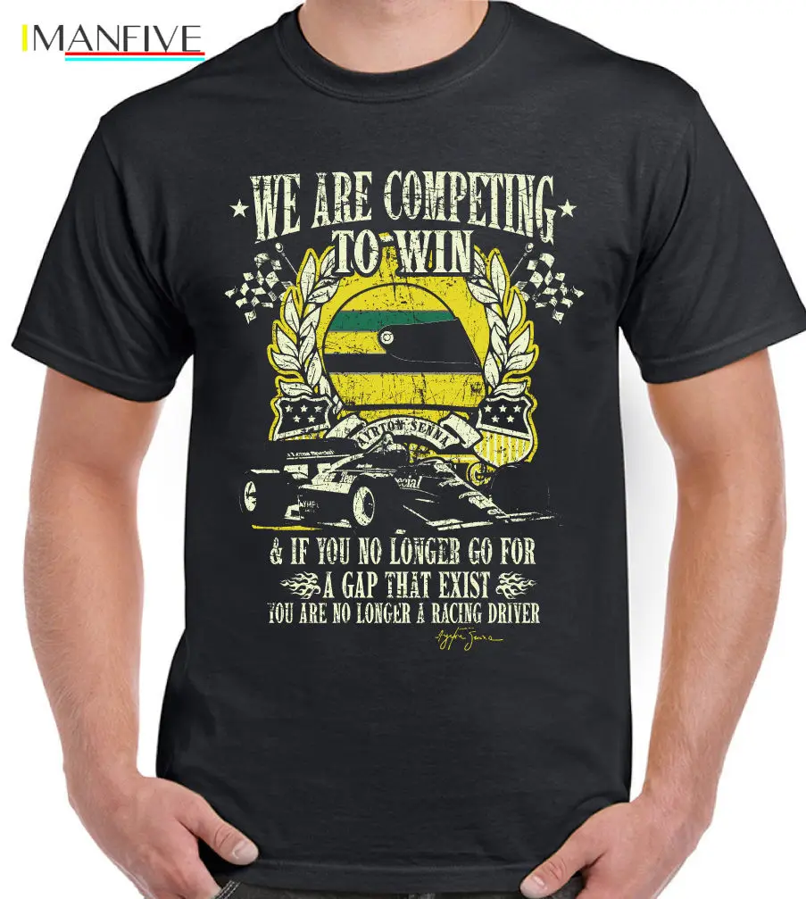 Ayrton Senna Quote-мужская футболка с принтом, хлопковая повседневная короткая футболка, мужские Забавные футболки