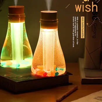 

500ml Portable USB Wishing Bottle Humidifier High-Quality Mist Spray Light Bar Dreaming Color Changing Humidifiers Blue
