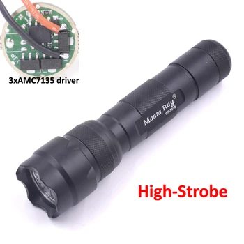 

WF-502B cree XM L2 U3 led torch flashlight lamp AMC7135x3 1050mA current 2mode high strobe light LED for bicycle