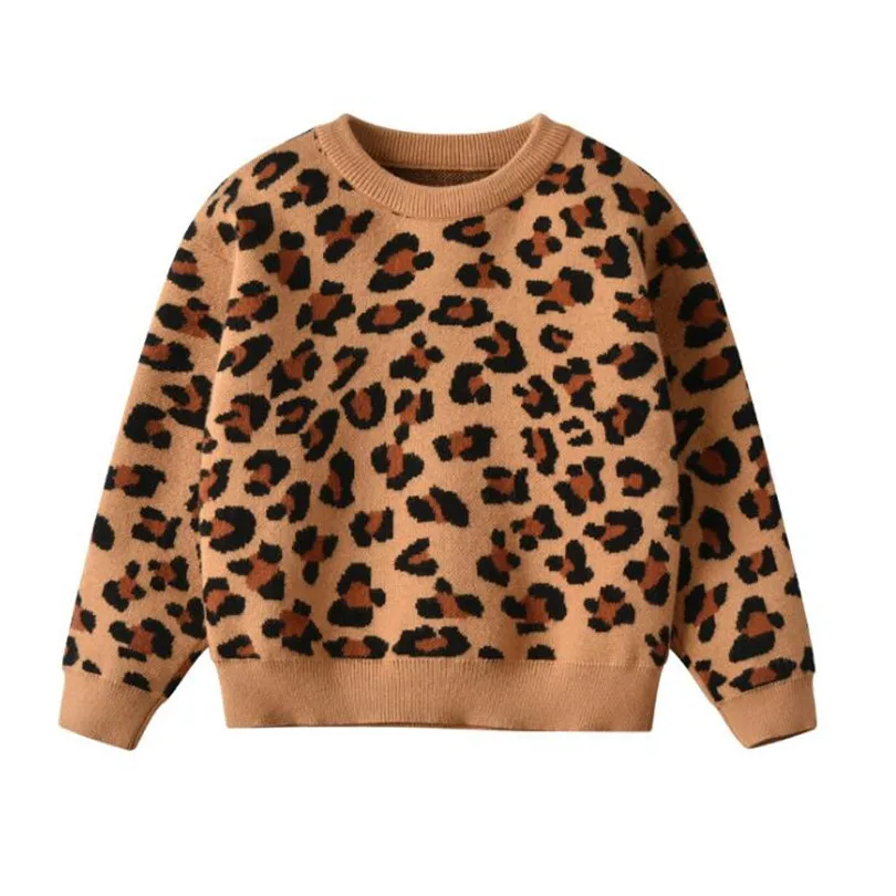 Свитера для мальчиков Леопардовый Свитера для девочек, детская хлопковая одежда для малышей, свитер, кардиган для девочки свитер для младенцев, для мальчиков и девочек Вязаный Детский кардиган - Цвет: Оранжевый