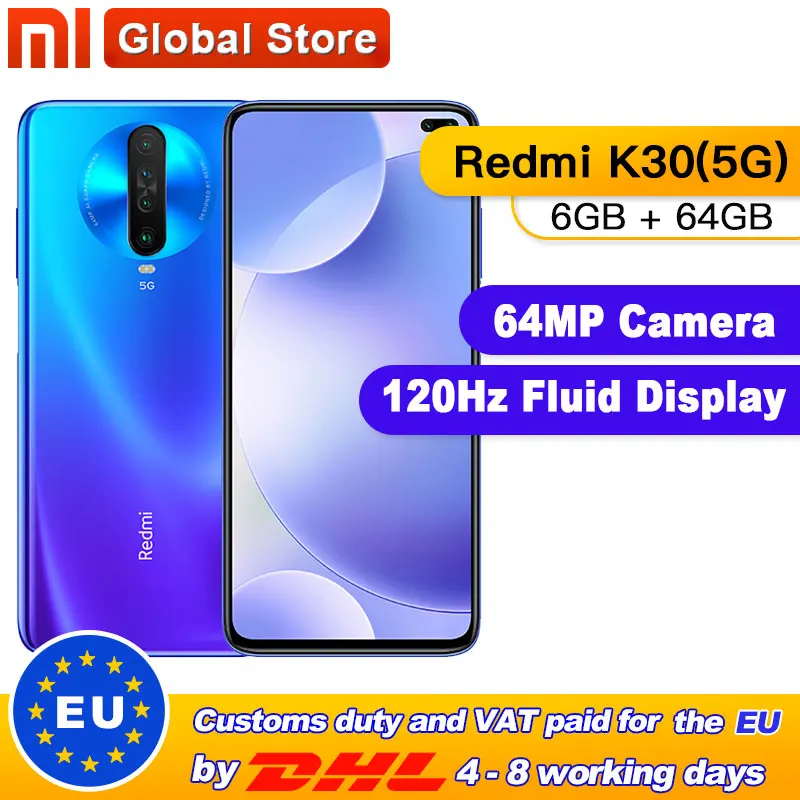 Оригинальный Смартфон Xiaomi Redmi K30 5G 64 ГБ 6 Snapdragon 76 Восьмиядерный 67 дюйма мп