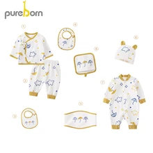 Комплект одежды для новорожденных Pureborn 8 шт. весенний хлопковый