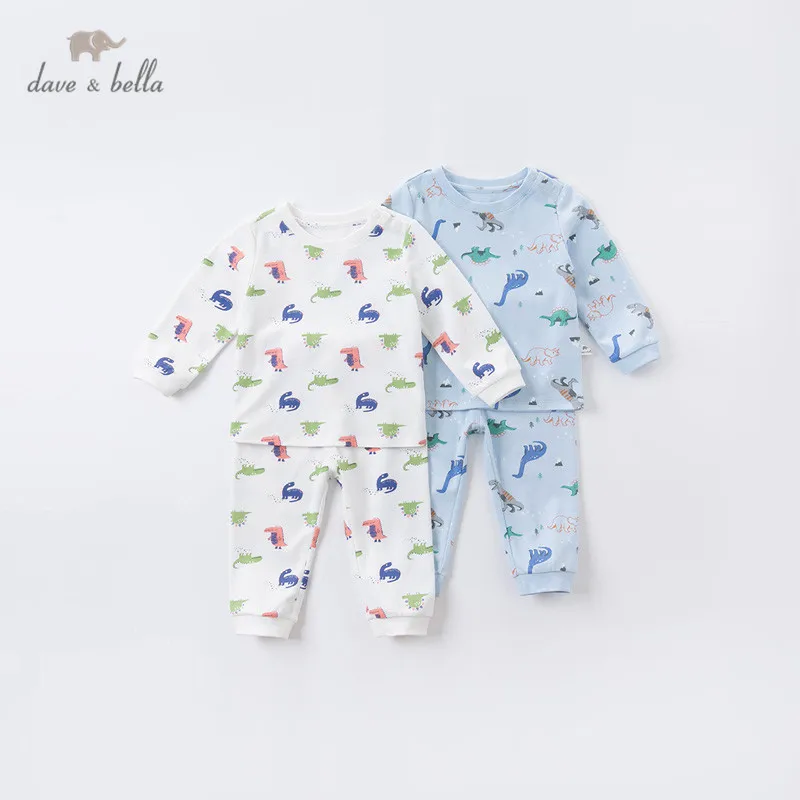 

DB16085 dave bella autumn baby boys fashion cartoon print pajamas newborn baby boy underwear casual sleepwear 2 pcs suit