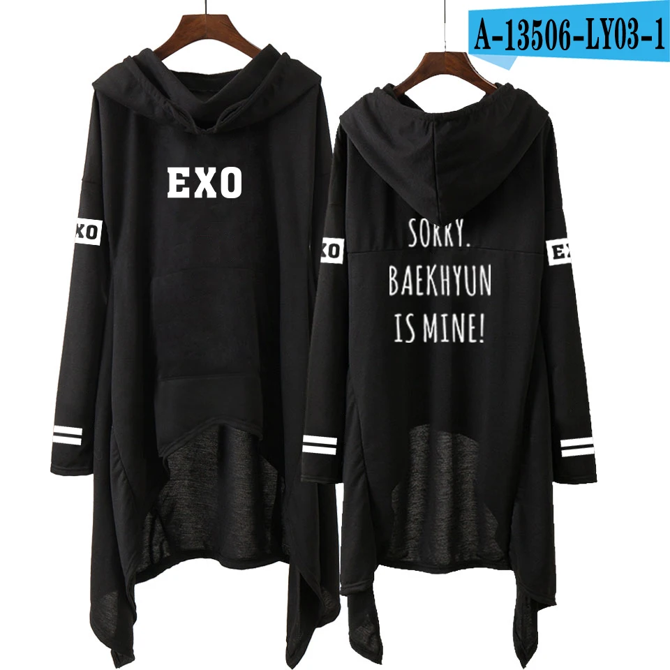 EXO модные корейские EXO DO LAY SE HUN KAI SING FOR YOU EXO толстовки Свободная юбка для женщин Harajuku толстовки для девочек пуловеры S-XXL - Цвет: A13506