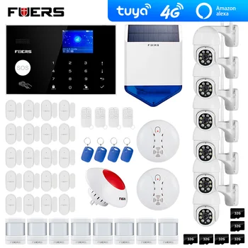 

4G Tuya Alexa Wifi GSM alarm systems security Alarm 2MP Outdoor Camera Smart Home Burglar Alarm System Motion Detection