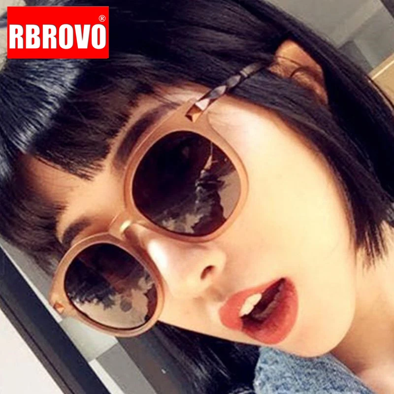 RBROVO винтажные круглые прозрачные Солнцезащитные очки женские брендовые дизайнерские классические солнцезащитные очки ярких цветов для вождения Oculos De Sol