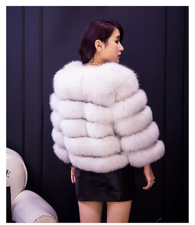 Women Faux Fur Coat Autumn Winter Jacket New Fashion Casual Warm Coat Lady Plus Size Faux Fox Fur Overcoat Female Long Sleeves