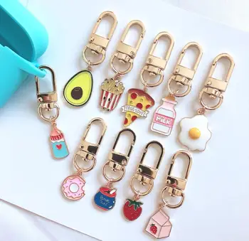 

New LOT 10PCS Cartoon Fruit milk pizza eggs donuts cute Keychain Jewelry Accessories Key Chains Pendant Gifts Favors
