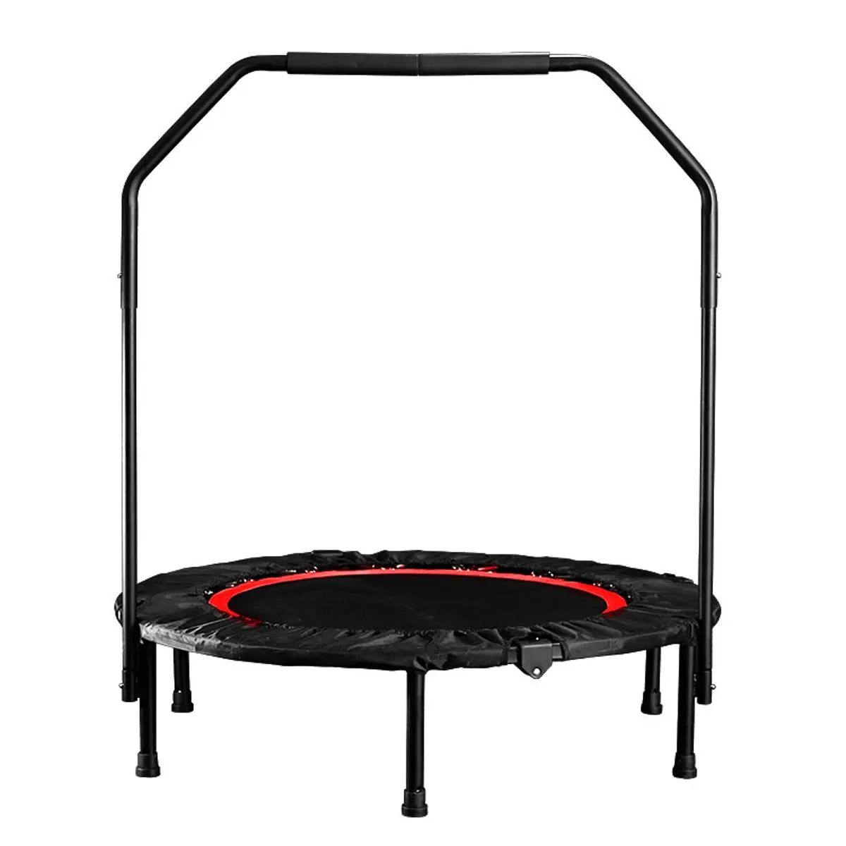 

40 Inch Foldable Mini Trampoline Gym Exercise Rebounder with Handrail Armrest Indoor Fitness Equipment Exercise Bed Load 150kg