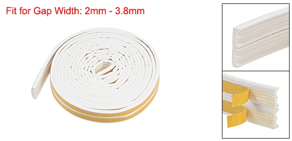 White 9mmx4mmx3m Uxcell 2 шт. пенопластовая лента для уплотнения клейкая лента EPDM 9 мм ширина 4 мм толщина 2,5 м 5 м длина 3 м ширина зазора 2 мм-3,8 мм 4 цвета - Цвет: White 9mmx4mmx3m