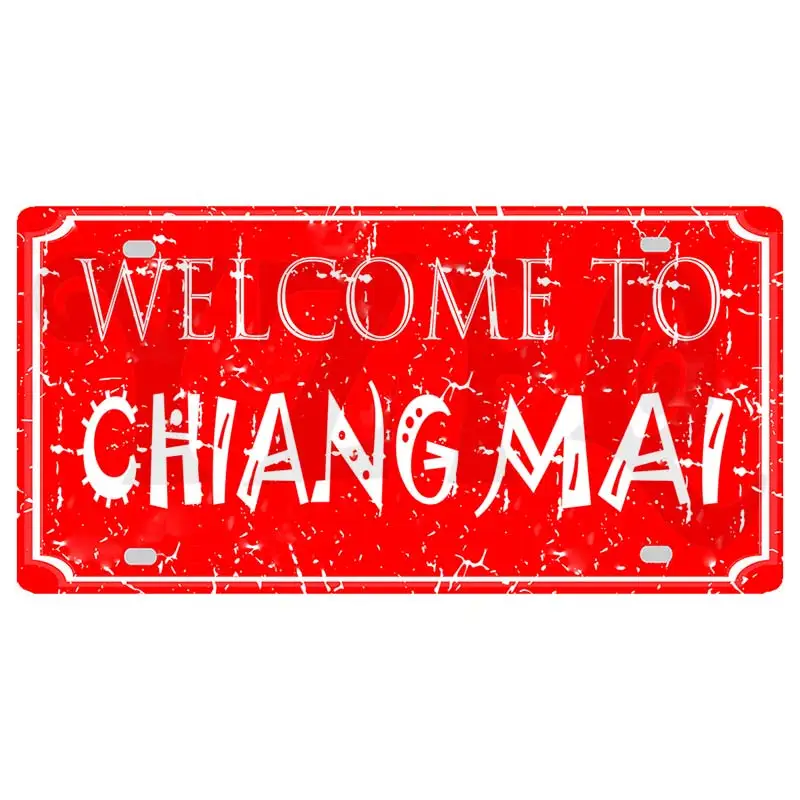 Plaque En Métal Thaïlande Bangkok - Décoration Murale Vintage