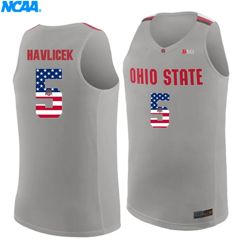 Новое поступление высокое качество State Fulton#45 Havlicek#5 колледж футболка ограниченной серии Майки S-XXXL