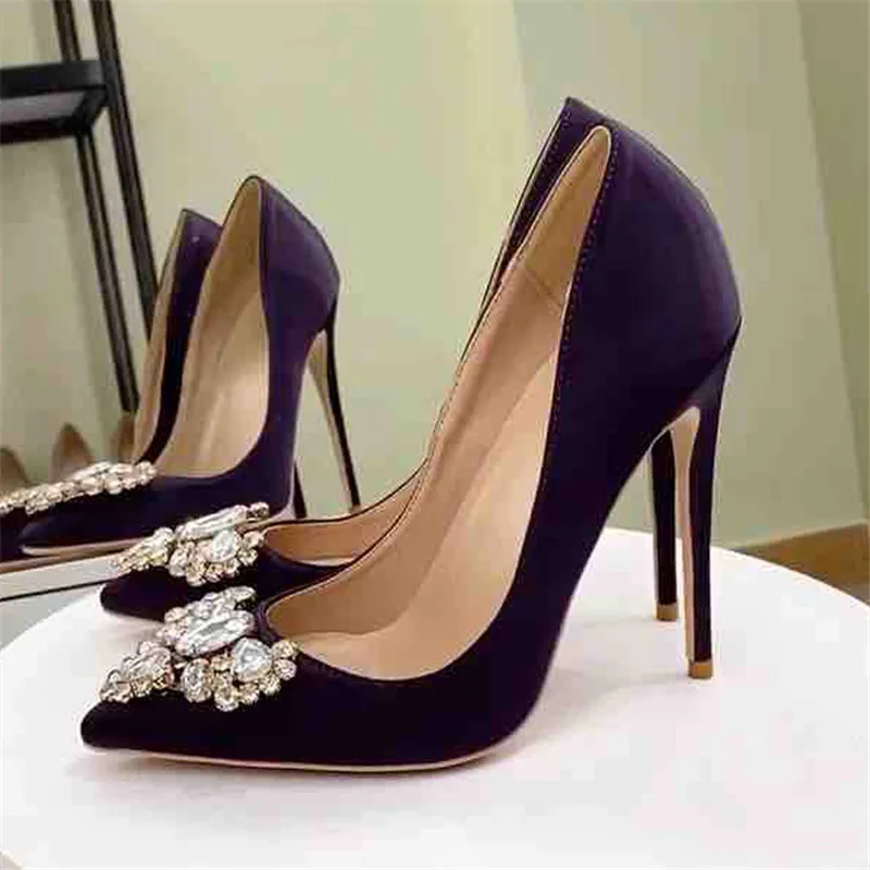 Bling Pearl Flowers Metal Fasteners Design Stilettos 8cm 10cm 12cm High ...