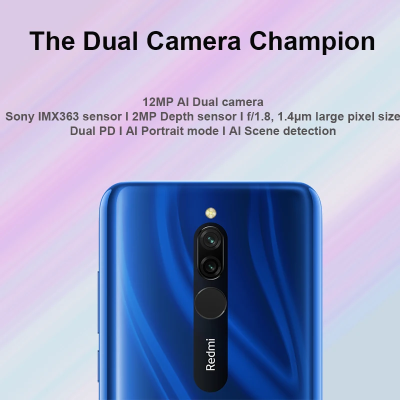 Мобильный телефон Xiaomi Redmi 8 с глобальной прошивкой, 3 ГБ, 32 ГБ, Восьмиядерный процессор Snapdragon 439, двойная камера 12 Мп, мобильный телефон, большая батарея 5000 мАч, OTA