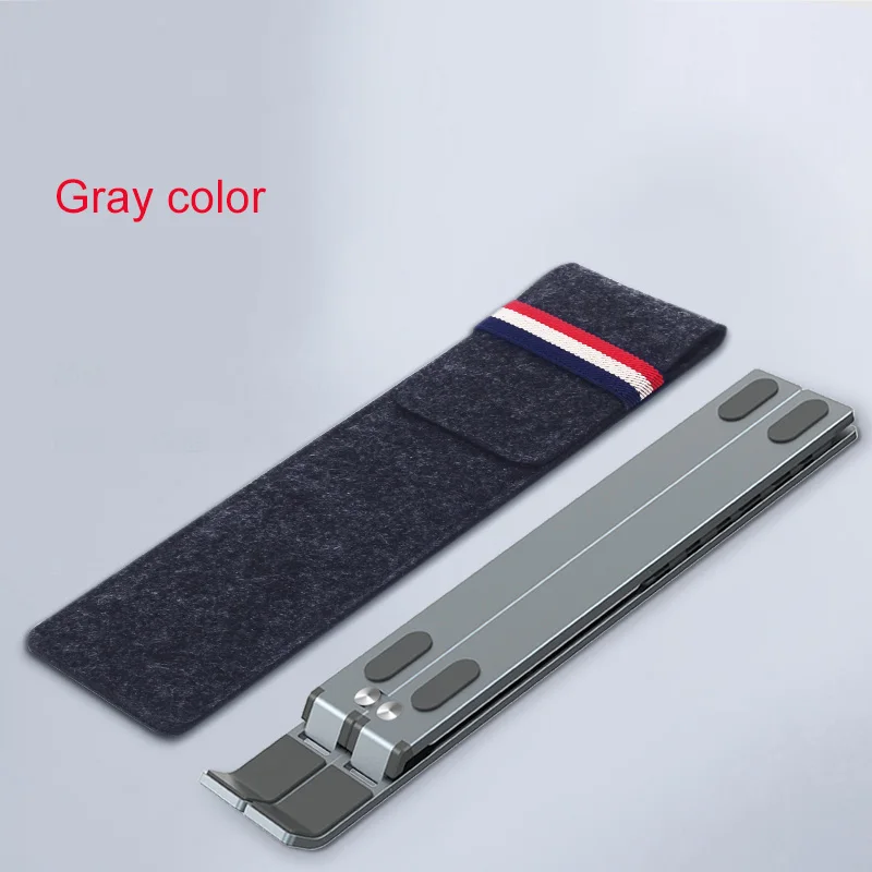 Gray Adjustable Notebook Stand Foldable Laptop Stand For Macbook Air Pro 11 12 13 15 Portable Computer Cooling Bracket Tablet Holder - Цвет: Gray