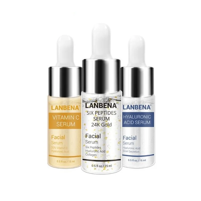 LANBENA 24K Gold Six сыворотка с пептидами Витамин С+ Гиалуроновая кислота антивозрастной крем для лица увлажняющий отбеливающий уход за кожей