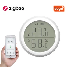 Il sensore di temperatura e umidità della casa intelligente Tuya ZigBee con schermo a LED funziona con Google Assistant e Tuya Zigbee Hub