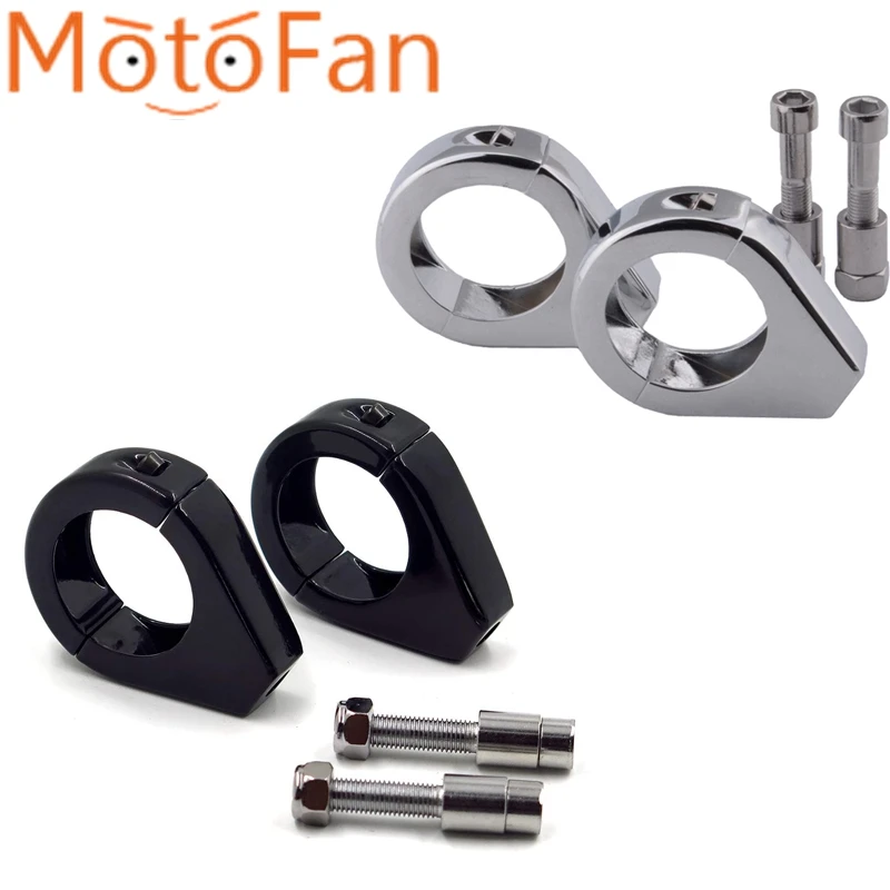 Motorcycle 49mm Fork Relocation Head Lamp Turn Signal Clamps Mount Bracket Light Holder for Harley Softail Dyna FatBob | Автомобили и