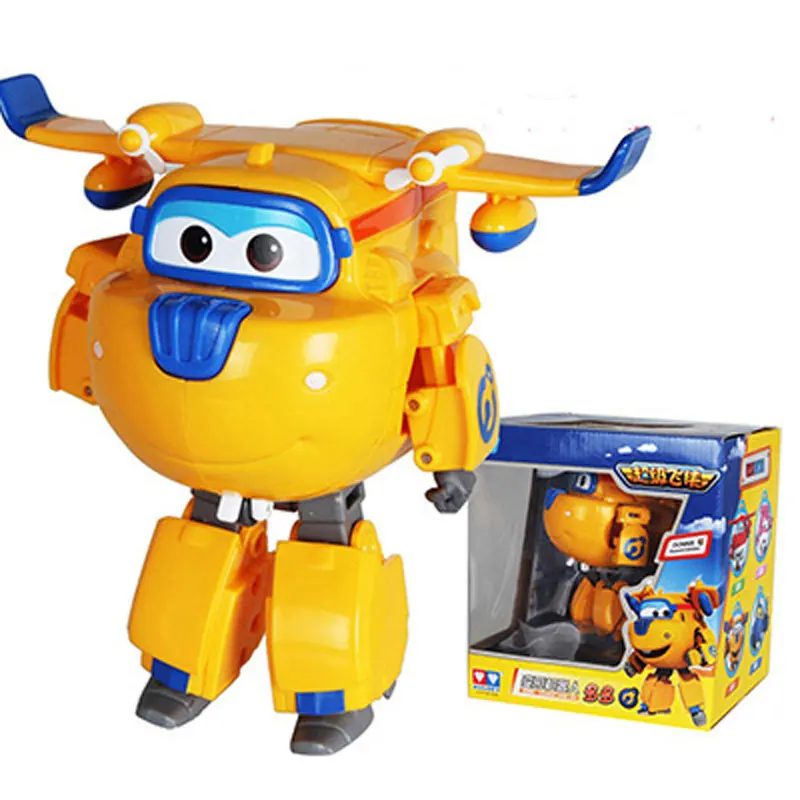 Большой! 15 см ABS Супер Крылья деформация самолет робот фигурки Супер крыло Трансформация игрушки для детей подарок Brinquedos - Цвет: With Box DONNIE