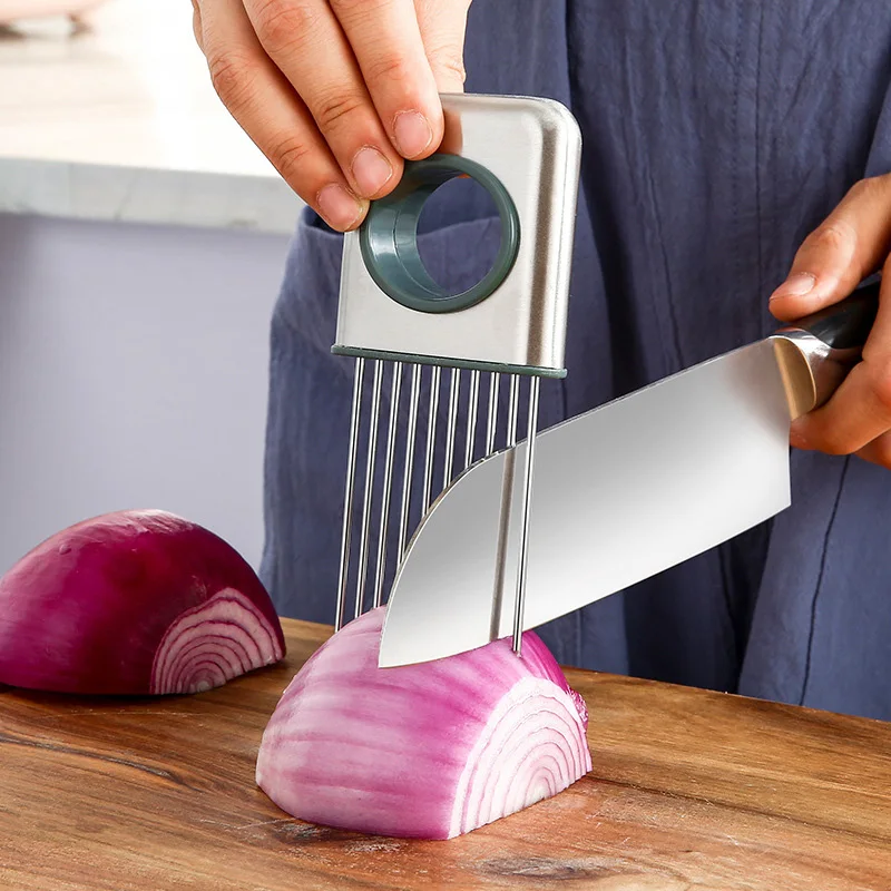 

Kitchen Tools Slicer Tender Meat Needle Stainless Steel Onion Slicer Kitchen Gadget Household Multifunctional Onion Needle