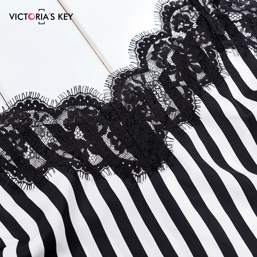 Ночное белье в черно белую полоску от VICTORIA'S KEY женское сексуальное нижнее топ с
