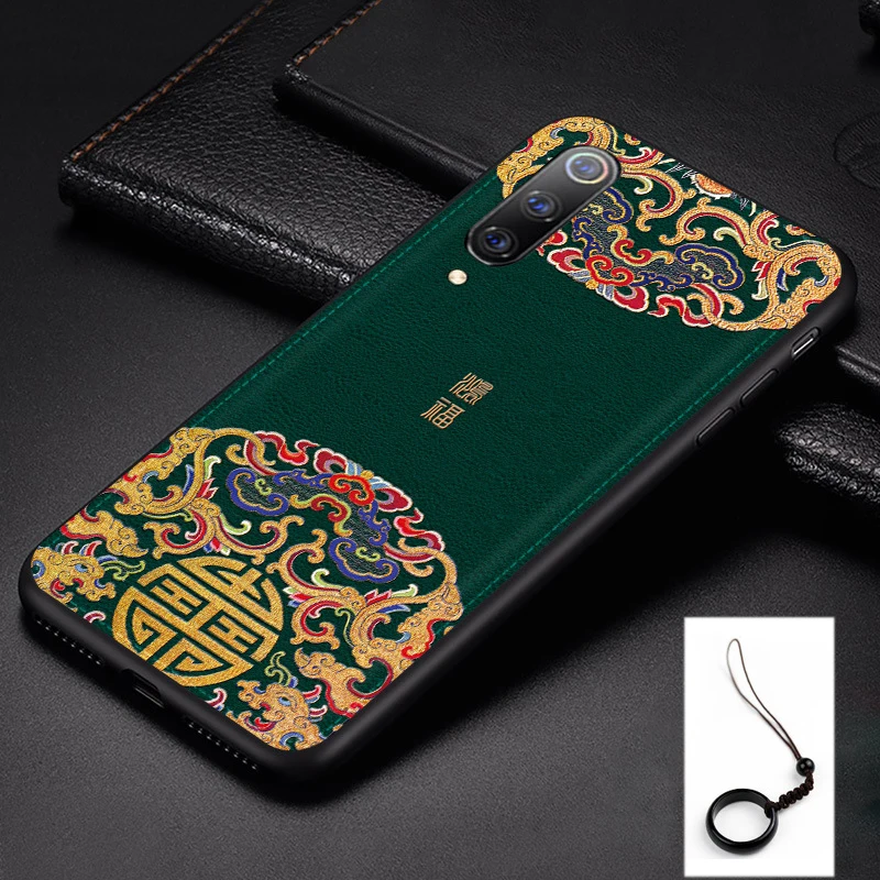 Противоударный чехол для Xiaomi mi 9 8 Pro SE CC9 CC9E A3 Lite 9T mi x 2 2S 3 Red mi K20 Pro Note 7 Чехол из искусственной кожи с тиснением - Color: Green Rich