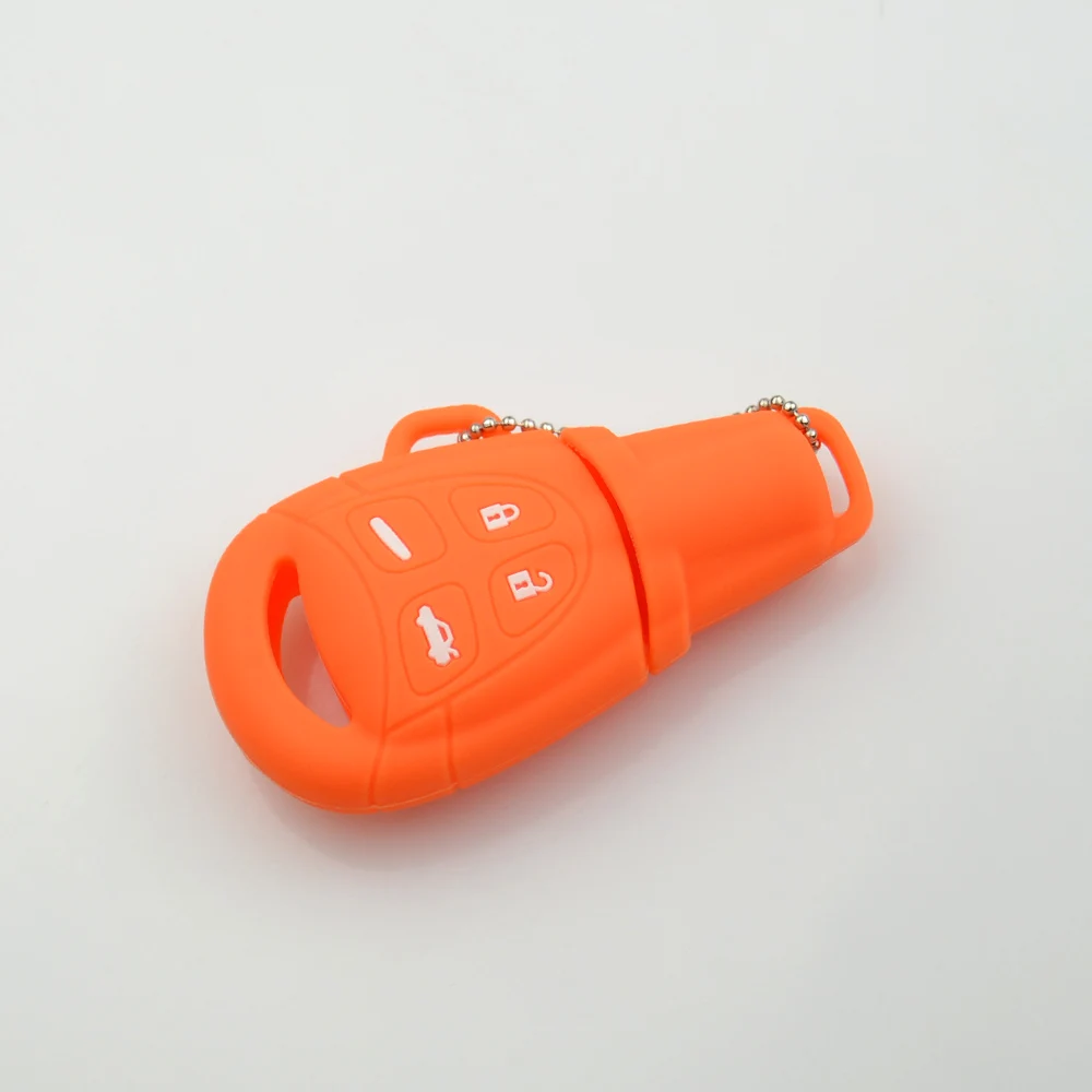 Keyforkesscustodia protettiva per custodia in Silicone per auto a 4 pulsanti in gomma per SAAB 93 95 9-3 9-5 sostituzione della copertura del telecomando Fob Shell rosa rosso - H577f31e714e440e4ba18749930ac315dZ