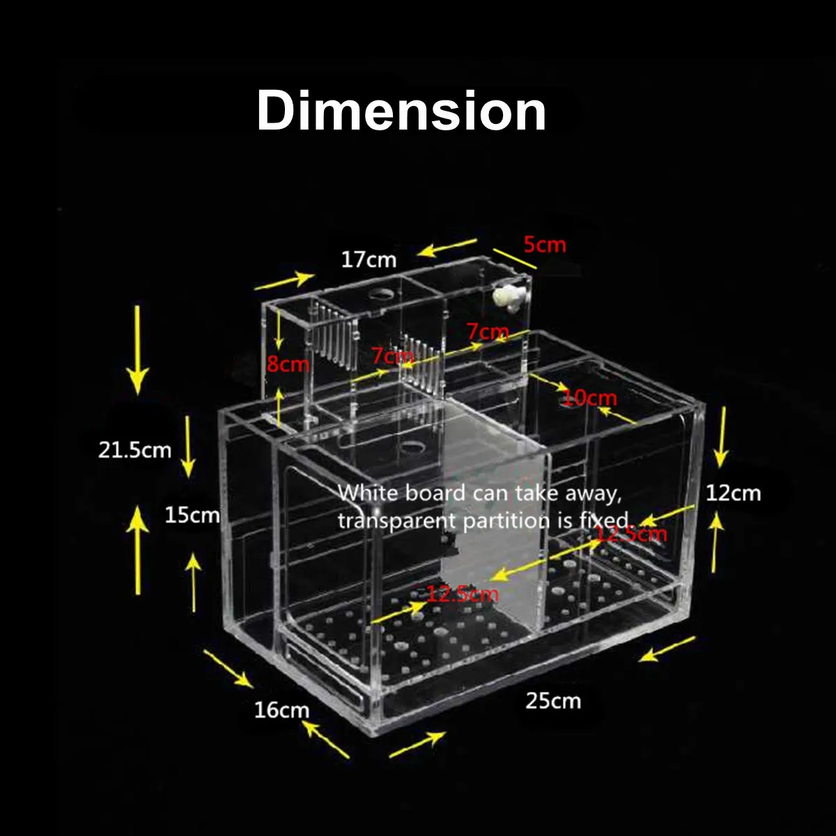 

Hot New Acrylic Clear Aquarium Baby Betta Fish Tank Mini Aquarium Filter Breeding Box Hatchery Isolation Cage House Aquatic Pet