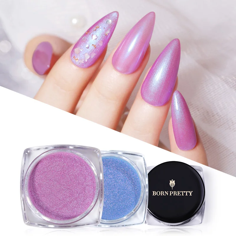 BORN PRETTY 1 г Шелли ногтей красочный глиттер блёстки для ногтей пигмент пыли Мощность украшения ногтей DIY красивый дизайн