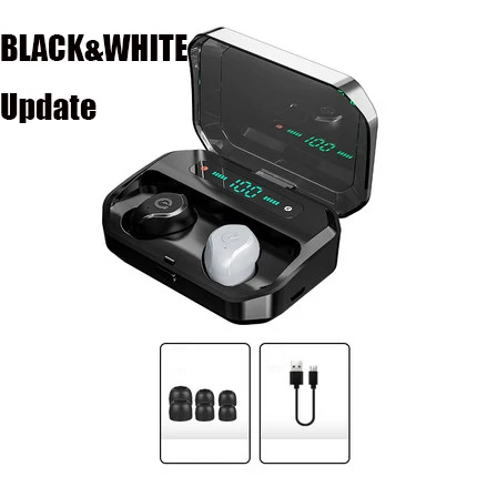 black white update New Xiaomi Mijia Youpin TWS Wireless bluetooth headset IPX 7 waterproof black bluetooth earphone - Цвет: black white update