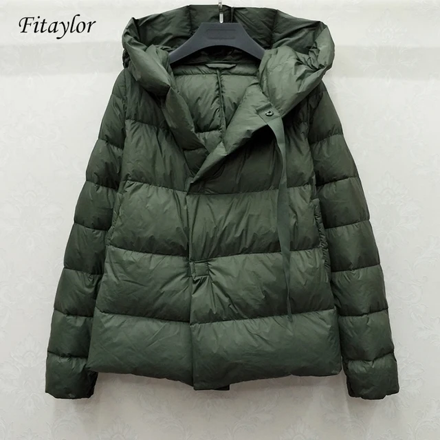 US $45.31 Fitaylor New Winter 90% Ultra Light White Duck Down Jacket Women Short Down Coat Parkas Hooded Park