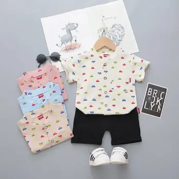 

New Summer Baby Clothes Suit Children Boys Fashion Printed cars Shirt Shorts 2Pcs/sets Toddler Casual Clothing Infant Kids suits