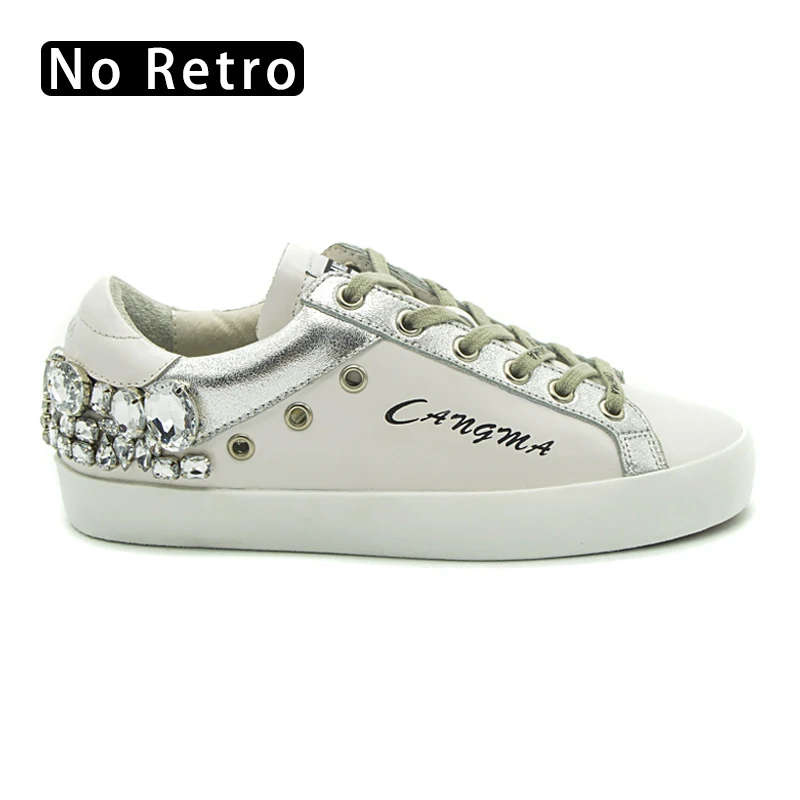 No Retro CANGMA мужские кроссовки 9908 Бренд стразы; туфли из натуральной кожи, на шнуровке, туфли в стиле «хип-хоп»; тканевая дышащая Спортивная обувь больших размеров - Цвет: No Retro