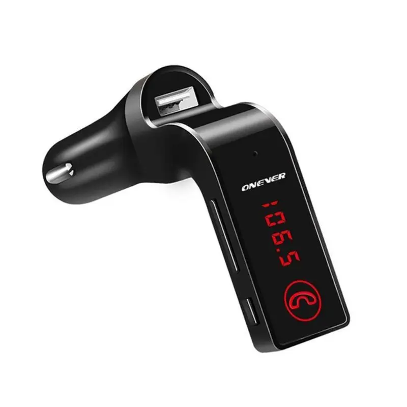Автомобильный FM беспроводной передатчик Bluetooth G7 AUX с поддержкой USB порта WMA U Disk TF - Формат цифровых медиаданных: Black