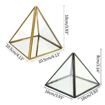 

Pyramid Storage Box Glass Terrarium Design Jewelry Holder Clear Faceted Succulent Air Plant Planter Box Pot/Keepsake Display (No