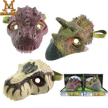 

Molezu Halloween Dinosaur Mask Latex Kids Adults Mask Animal Dinosaur Halloween Realistic Jurassic World Cosplay Mask