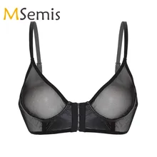 Женский сетчатый бюстгальтер, прозрачное Прозрачное нижнее белье, регулируемые бретельки-спагетти, сетчатый бюстгальтер без косточек, бюстгальтер без подкладки