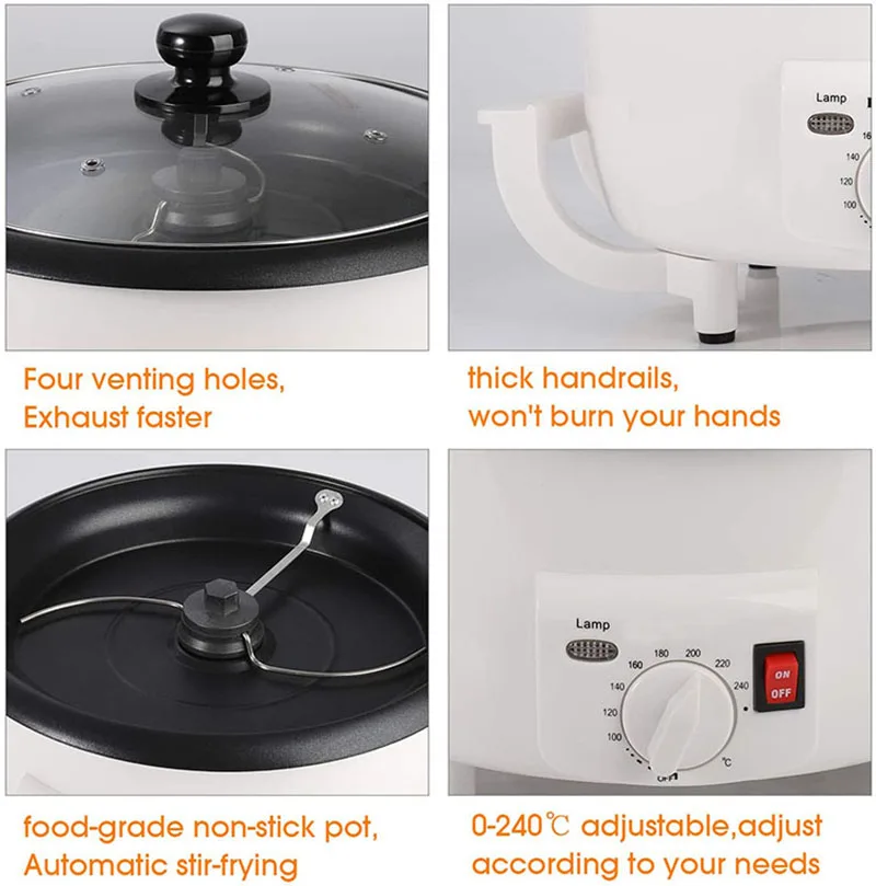 Electric Coffee Roasters Home Small Peanut Coffee Bean Baker Roasting Machine For Chestnut Soy
