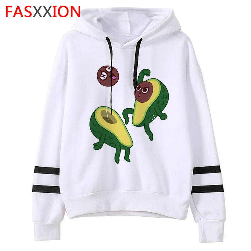 Kawaii авокадо Забавный мультфильм толстовки для женщин Harajuku Ullzang Графический Vegan кофты 90s милый корейский стиль с капюшоном Женский