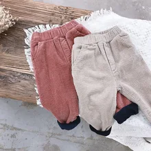 Зимний стиль; детская одежда для мужчин и женщин; вельветовые повседневные брюки; Детские универсальные брюки