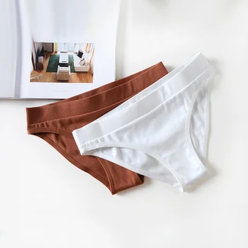 

Women's Underwear Cotton Panties Sexy Intimate Lingerie Solid Color Underpants Female Low-Rise Panty Seamless Briefs New Sale