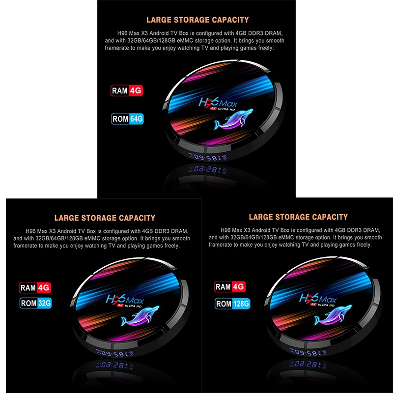 H96 MAX X3 Android 9 0 Smart TV Box Беспроводной IPTV 8K 4K USB Декодер каналов кабельного телевидения