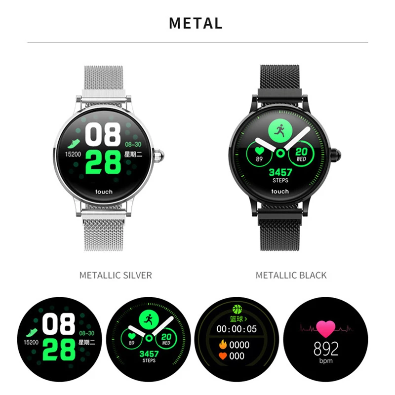 Women Bluetooth Smart Watch Waterproof Heart Rate Monitor for iOS Android New Arrival