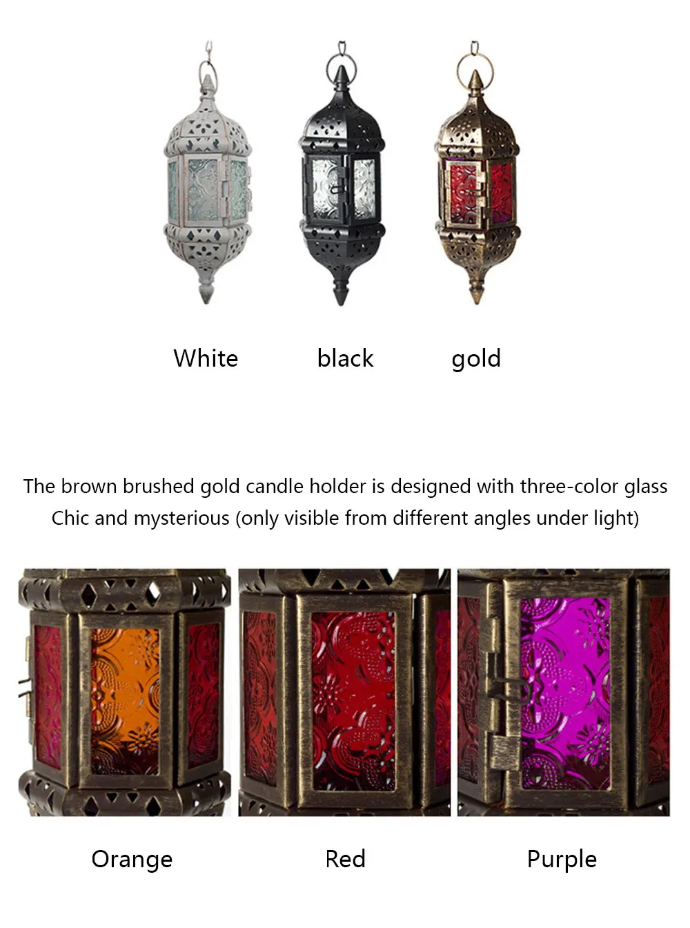 Description Picture 5 of itemHanging Wrought Iron Home Decor Candle Holders Wedding Decoration Accessories Candlesticks For Candelabro Centerpiece Vintage
