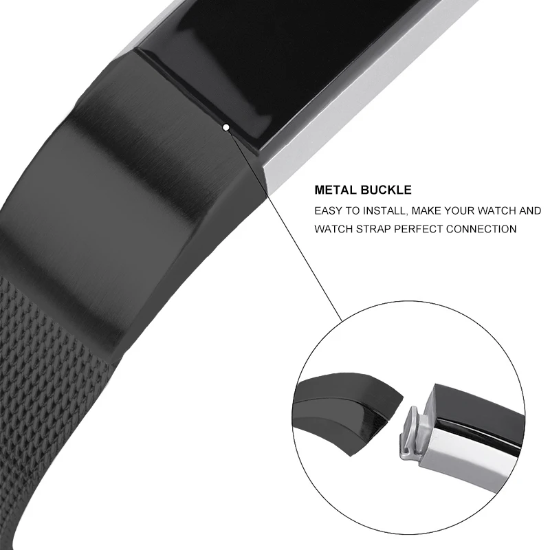Для Fitbit Alta HR/Alta Ремешки для наручных часов сетка петля Металлический Ремешок Браслет замена замка сетка из нержавеющей стали pulseira