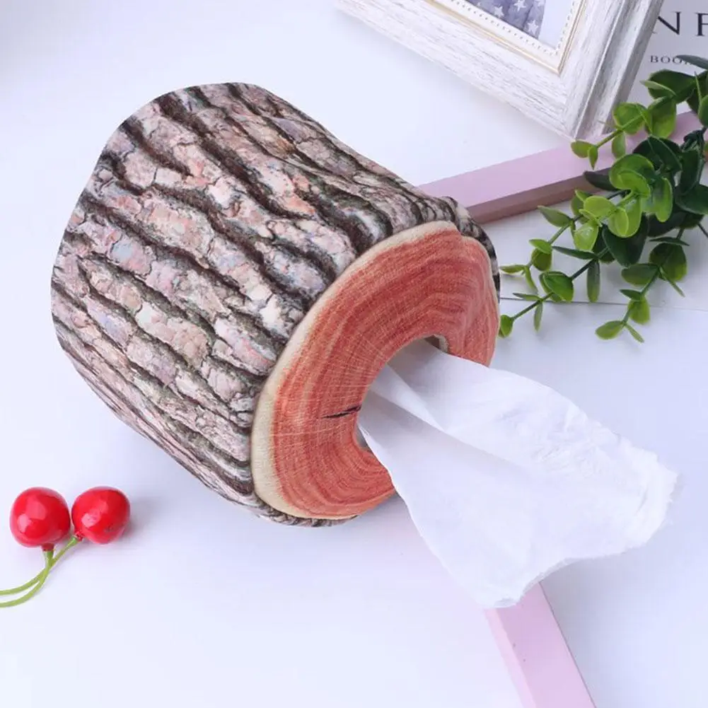 Коробка для салфеток с имитацией коры дерева, держатель для салфеток, чехол, аксессуар для бумаги, 11 см, Практичный чехол, 13 декоративных кухонных салфеток x C1V2