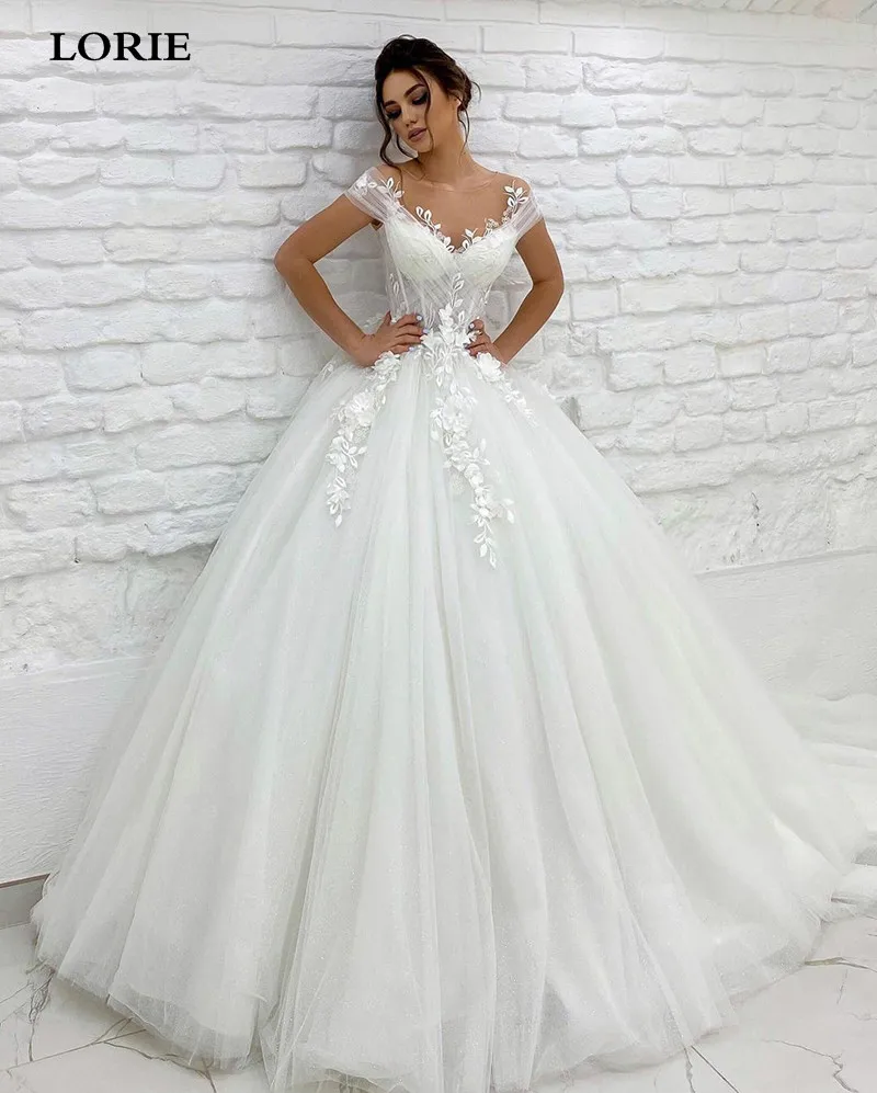 LORIE Princess Wedding Dress off The Shoulder 3D Lace Appliques Boho Bride Dresses Vestido De Novia Customized Ball Gowns 2022 5